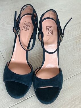 Via Spiga/Studio Spiga Emerald Green Suede High Heels Sandals size 39 1/2